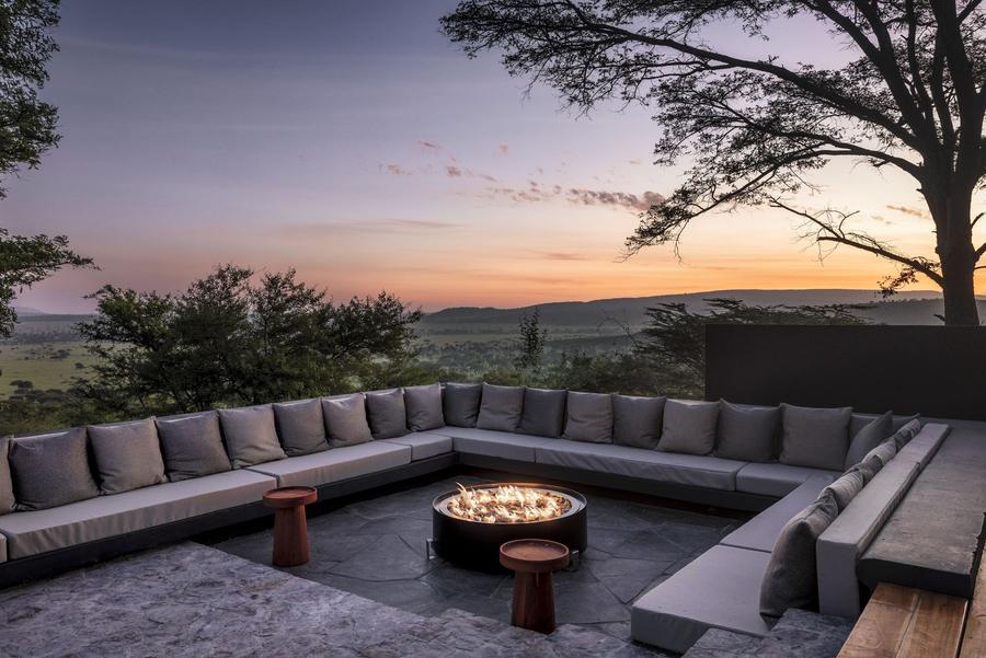 Sunset round the fire pit, Central Serengeti