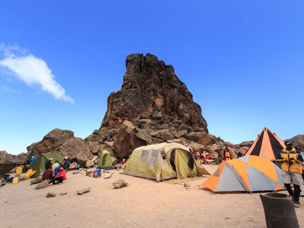 A camp high on the mountain