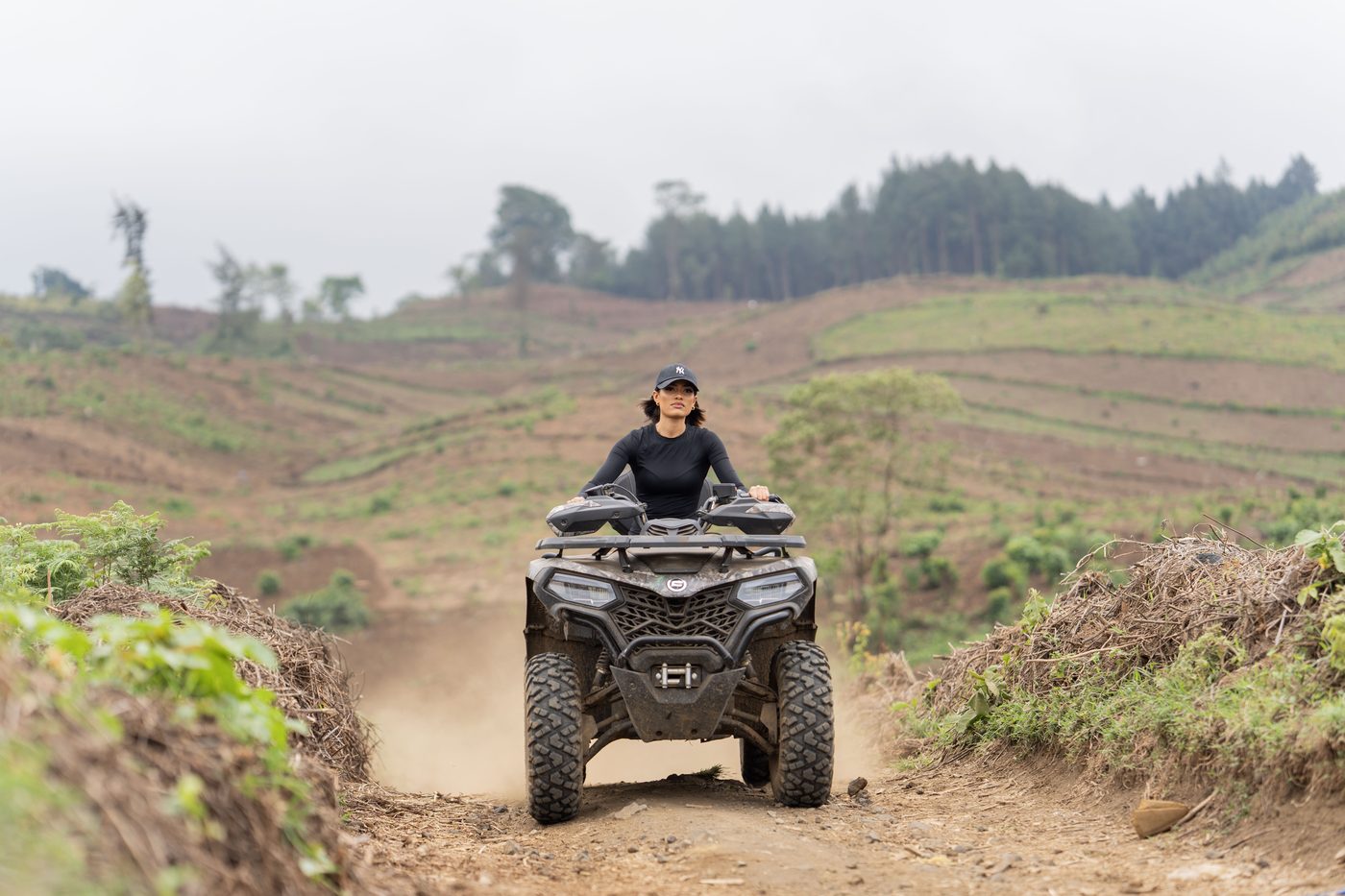 Quad bikes on the farm tracks