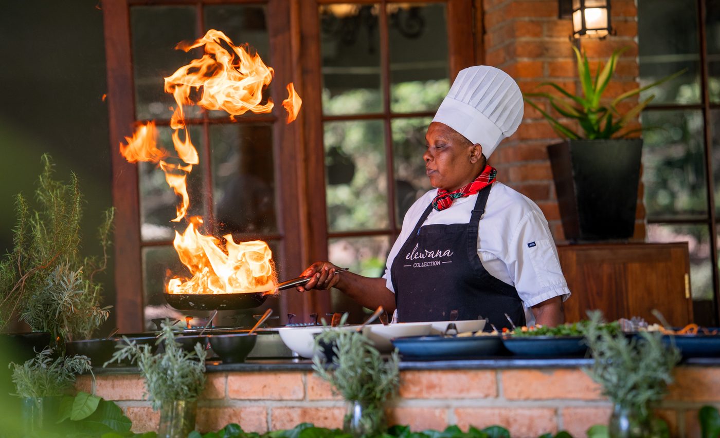 The chef's grill at dinner
